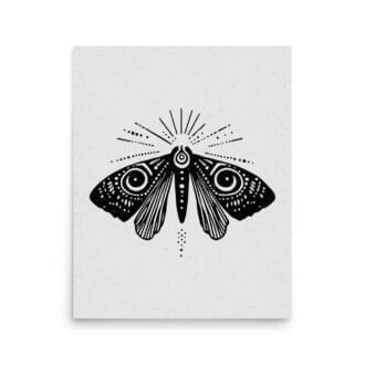 Moth 1 Original Art Print by Inkwala expressed in creative abstraction.