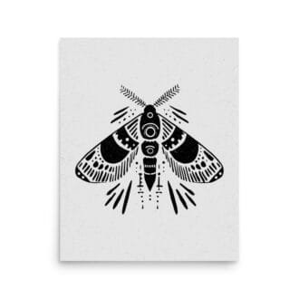 Moth 2 Original Art Print by Inkwala expressed in creative abstraction.