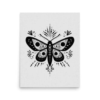 Moth 3 Original Art Print by Inkwala expressed in creative abstraction.