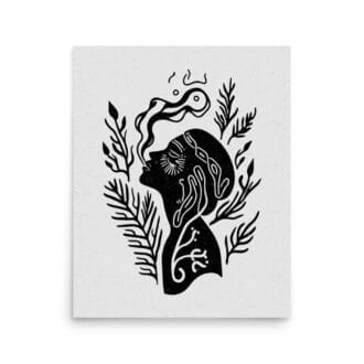 Smoker 2 Original Art Print by Inkwala expressed in creative abstraction.