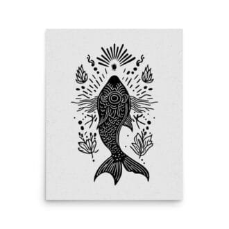 Pisces 1 Original Art Print by Inkwala expressed in creative abstraction.