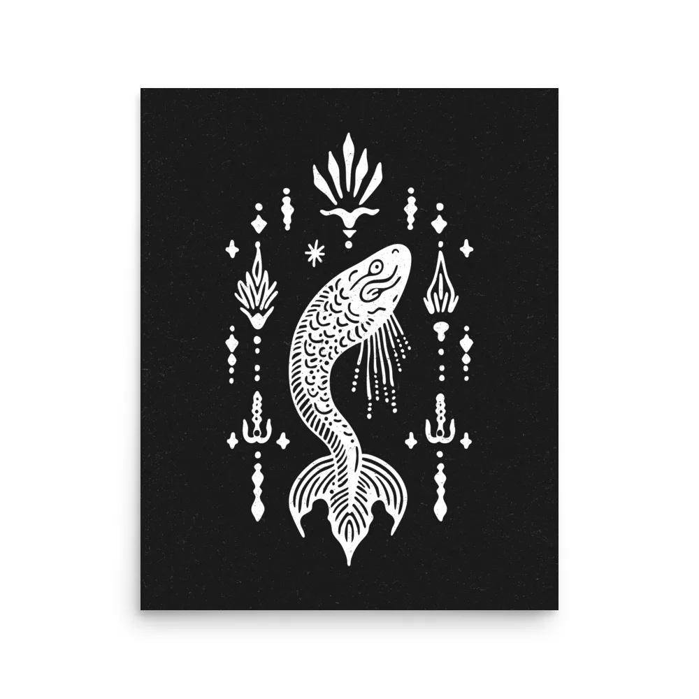 Pisces 3 Original Art Print by Inkwala expressed in creative abstraction.