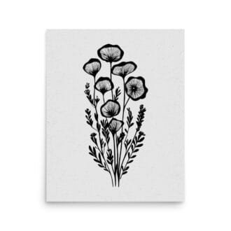 Flora 1 Original Art Print by Inkwala expressed in creative abstraction.